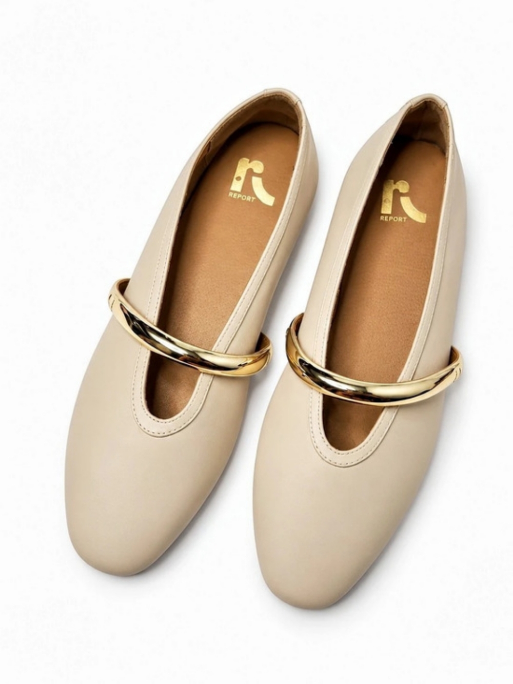 NEW REPORT Size 9 Charleston Mary Jane Flats Cream